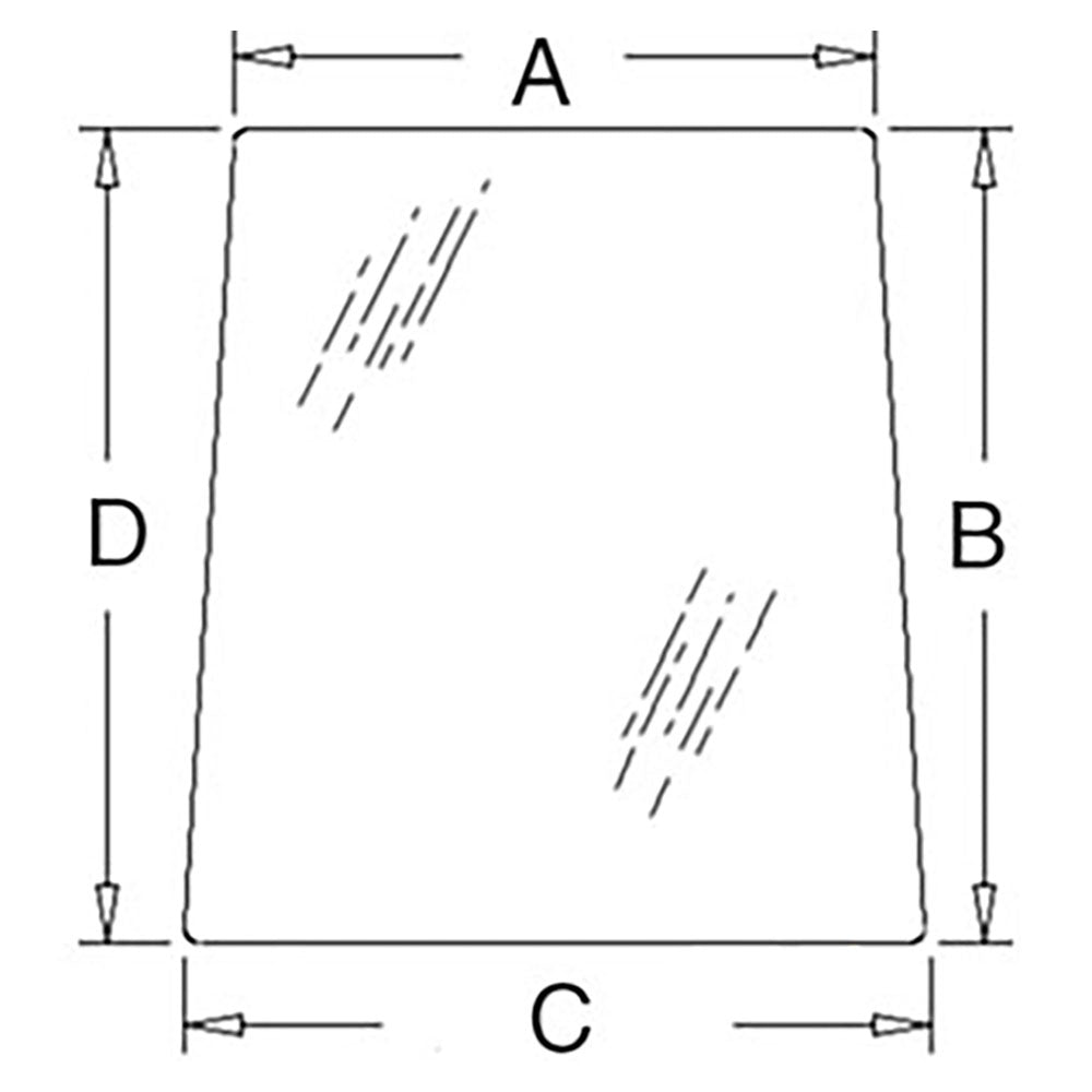 Cab Glass - Right Hand Side Tinted Window Fits New Holland TL80 Fits Case IH