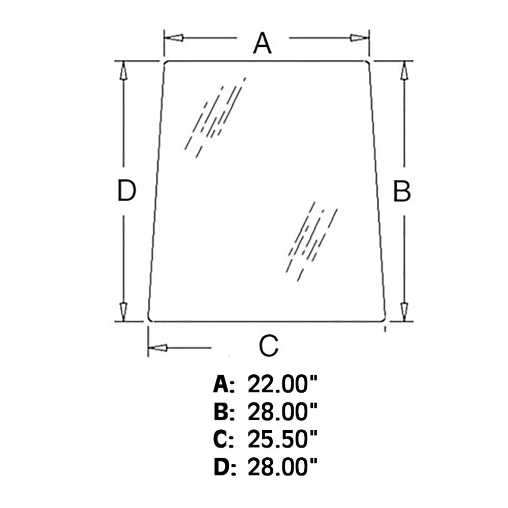 Cab Glass - Right Hand Side Tinted Window Fits New Holland TL80 Fits Case IH