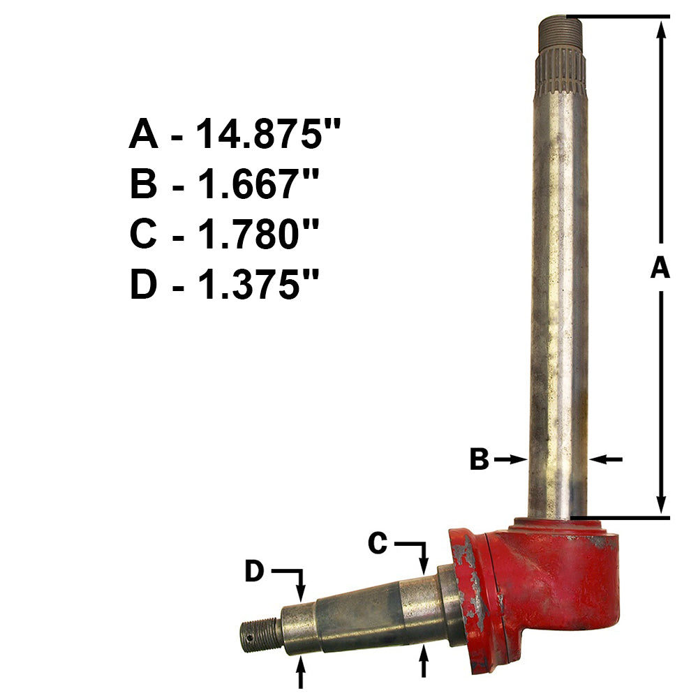 530338R92 Spindle, Left or Right Hand Fits International 544 656 Tractor
