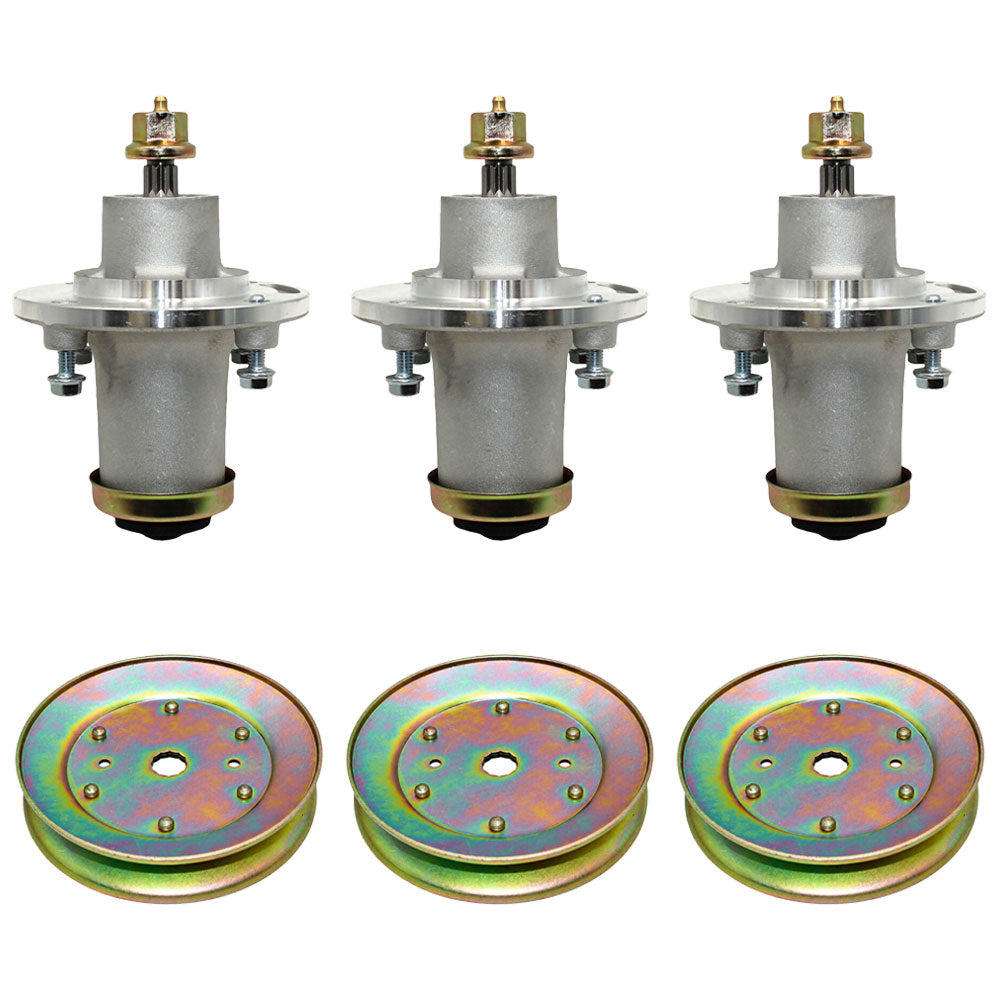 3 Pack Deck Spindle w/Pulley Fits Husqvarna TS 342 MZ 5225 539112170 532153535