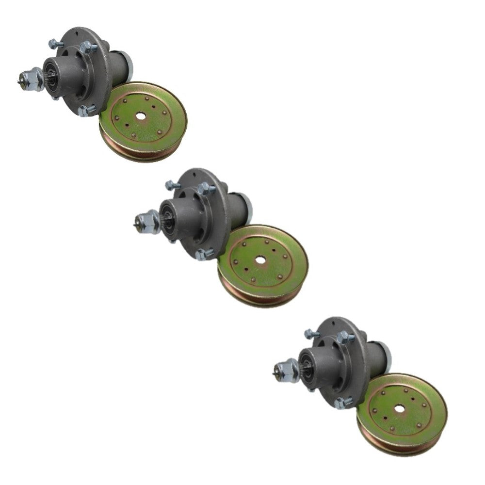 Set of 3 Mower Deck Spindles w/Pulleys Fits Husqvarna Replaces 532129861