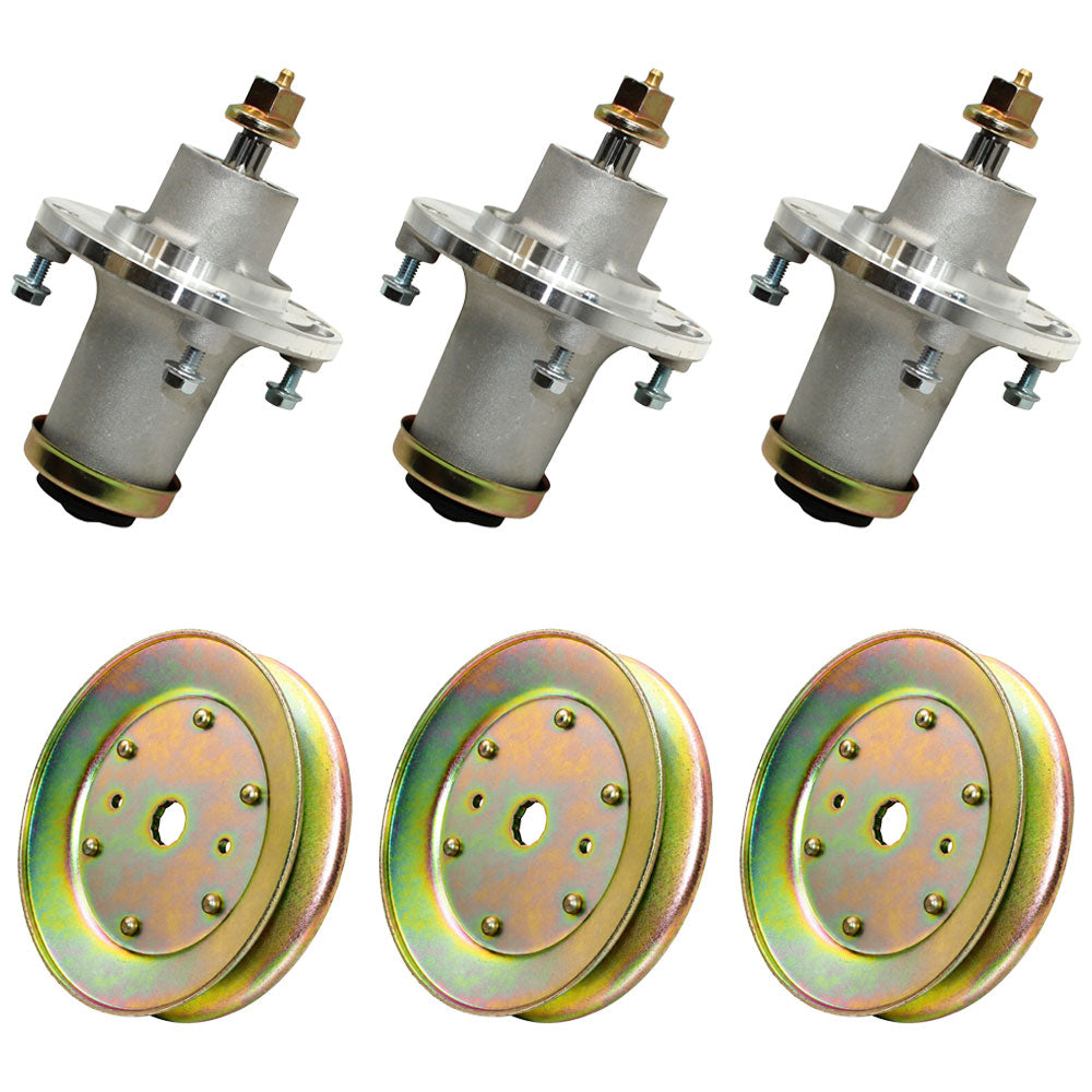 3 Pack Deck Spindle w/Pulley Fits Husqvarna TS 342 MZ 5225 539112170 532153535