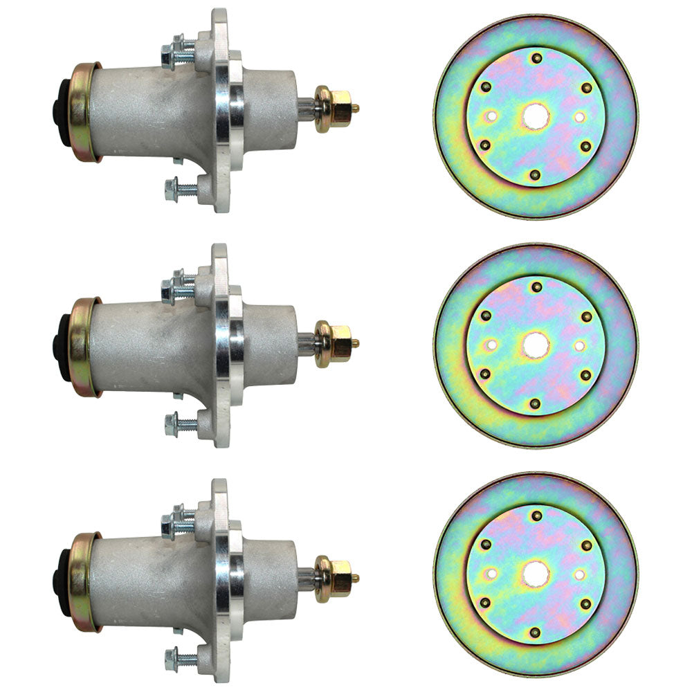 3 Pack Deck Spindle w/Pulley Fits Husqvarna TS 342 MZ 5225 539112170 532153535