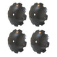 4 Pack Aftermarket Notched Disc Harrow Blades 16" fits 1" x 1 1/8" Square Axle