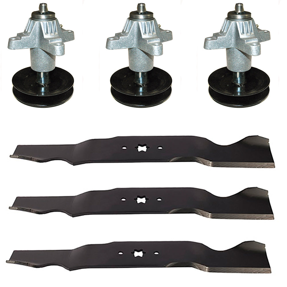 Spindles & Blades Set Fits Troy Bilt Replaces 490-110-C125