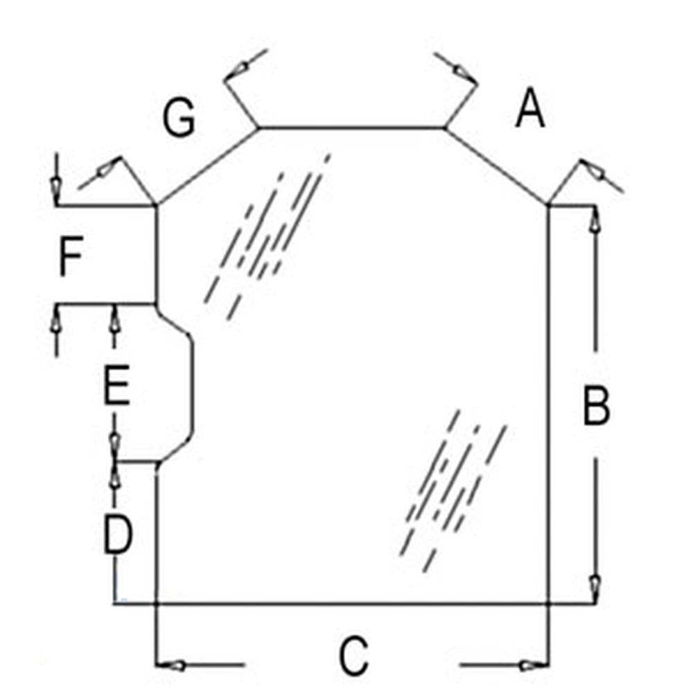 Door Glass Fits Bobcat 6729776 Skidsteer 6717360 751G 753G 763G 773G 863G 86