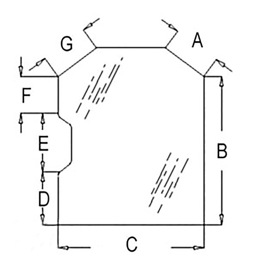 Door Glass Fits Bobcat 6729776 Skidsteer 6717360 751G 753G 763G 773G 863G 86
