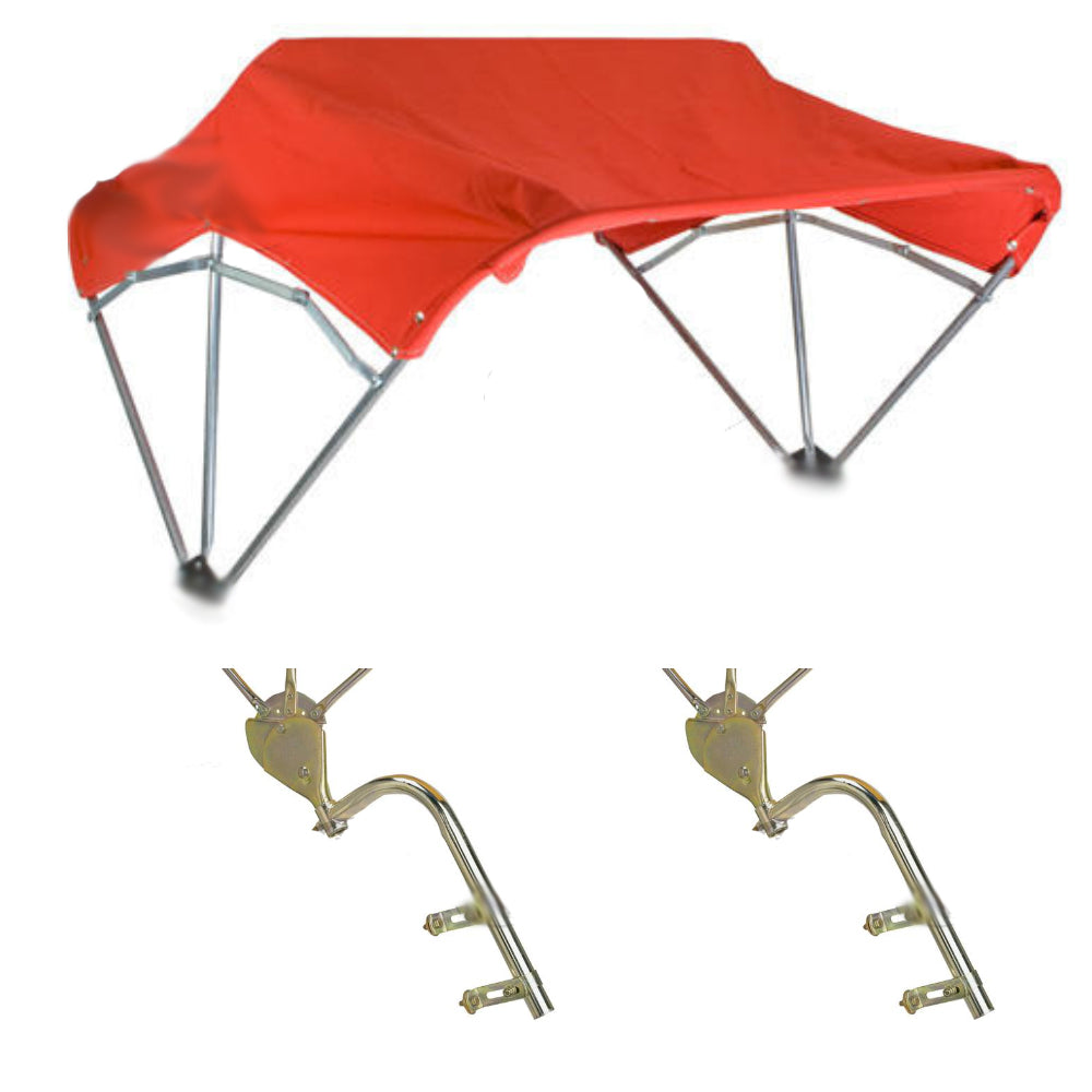 Universal Tractor Umbrella Buggy Top 3 Bow 48" Red Complete w/ Fender Mounts