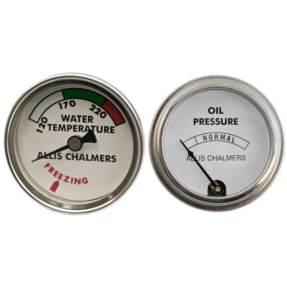Water Temp and Oil Pressure Gauge Set Fits Allis Chalmers Tractor B C WC Gauges