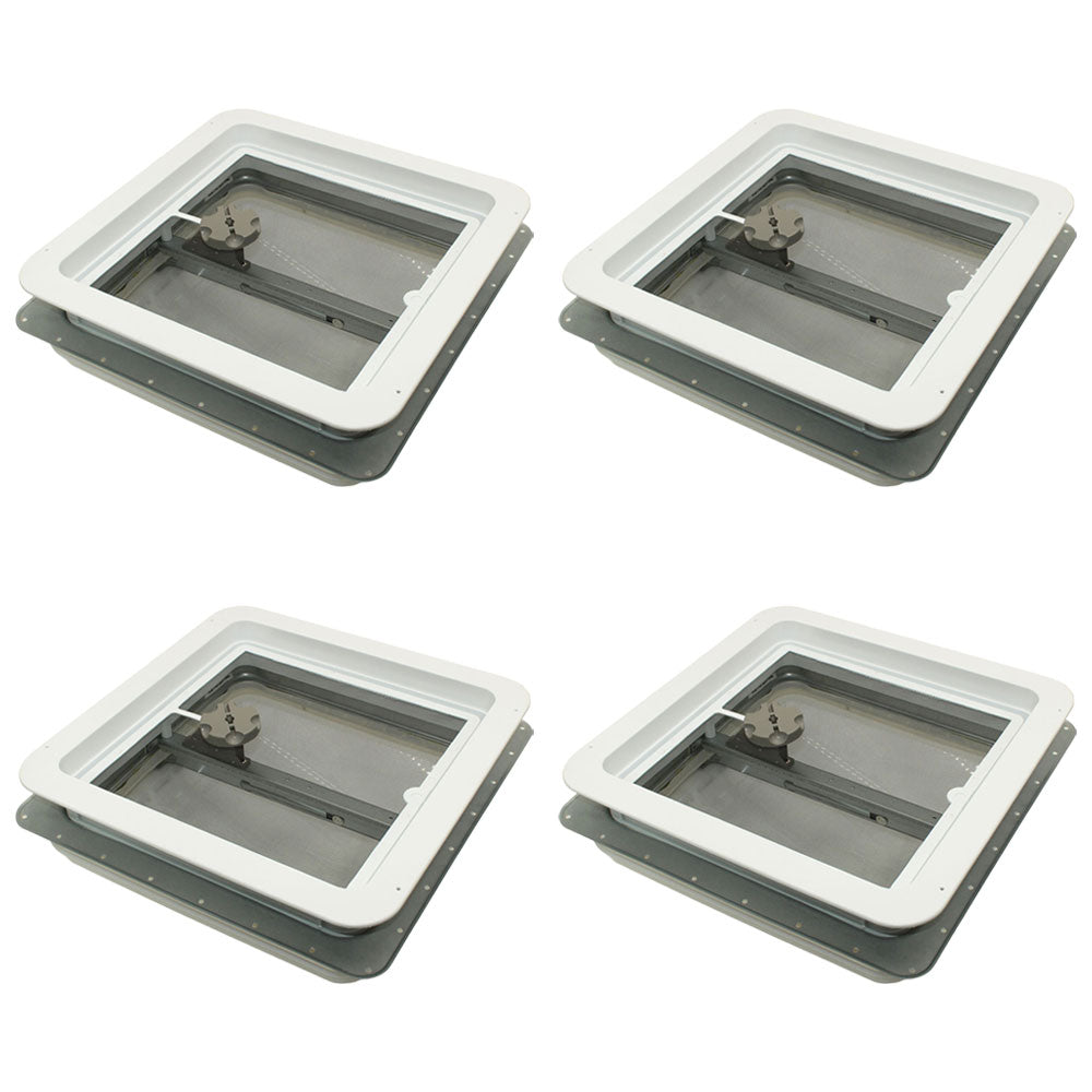 Pack of (4) Roof Vent Non-Powered with Exchange Lid - 14" White