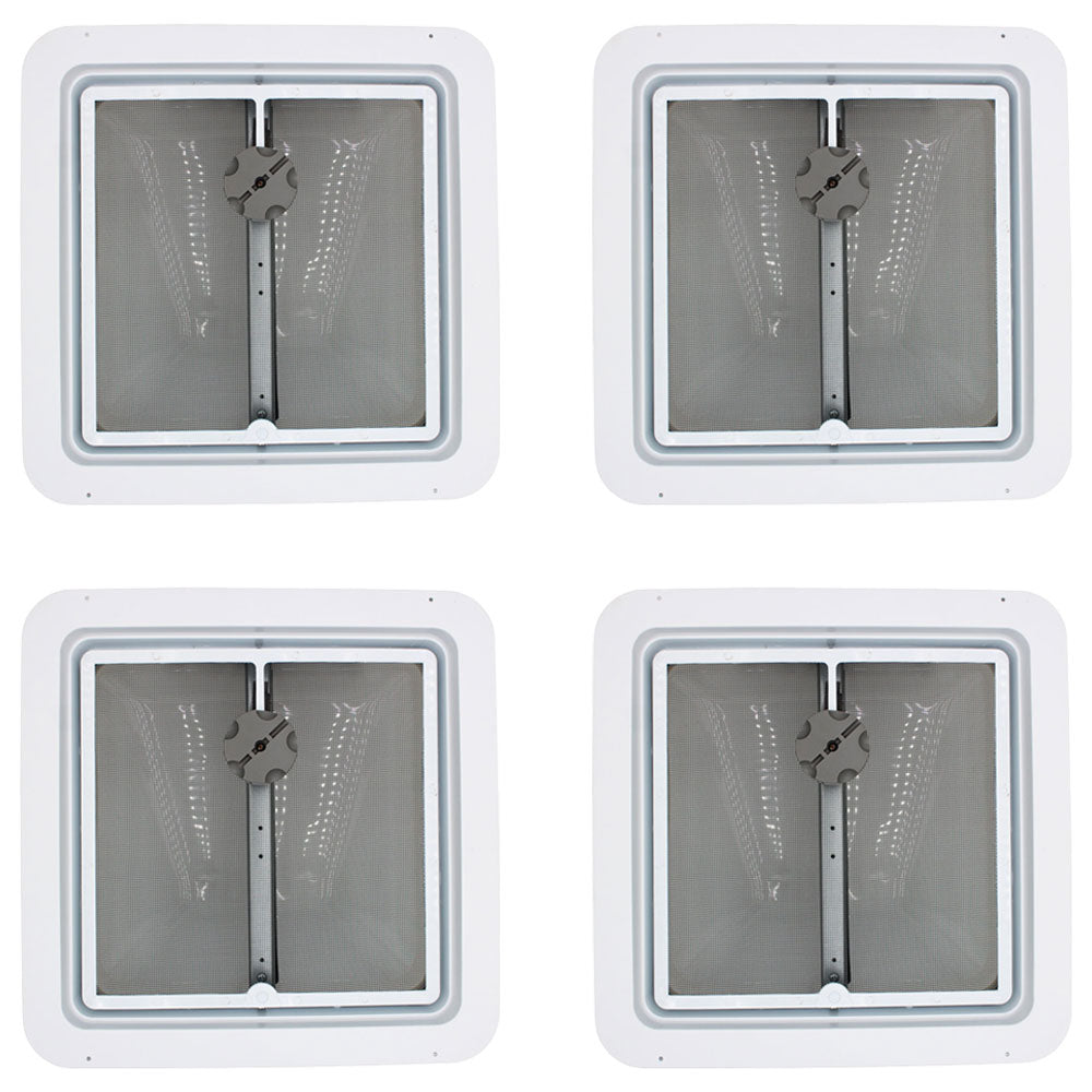 Pack of (4) Roof Vent Non-Powered with Exchange Lid - 14" White