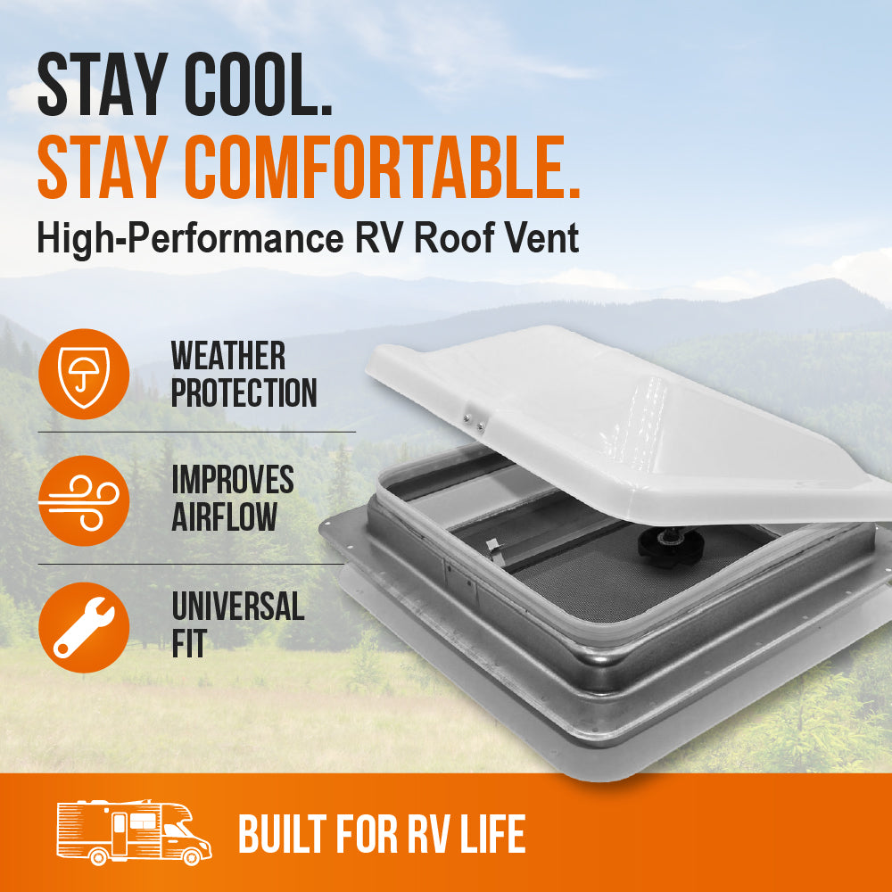 Pack of (4) Roof Vent Non-Powered with Exchange Lid - 14" White