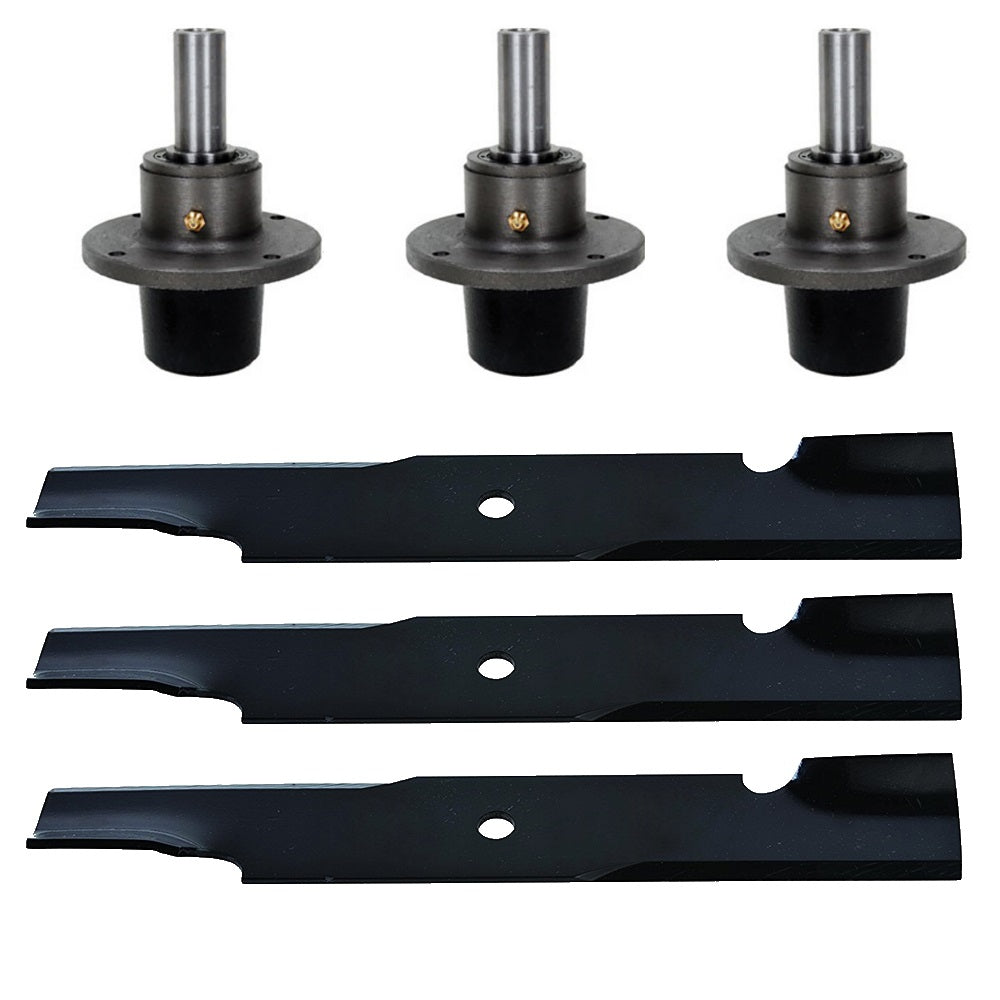 3-Spindles & Blades Kit Fits Scag Replaces 48110-NOTCHED