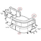 Seat Cushion Set 3 Piece Vinyl White/Black Fits International 706 966 766 1066