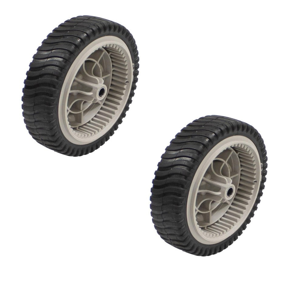 Qty 2: Front Lawn Mower Drive Wheels (Green/Gray) Fits White Replaces 734-04018A