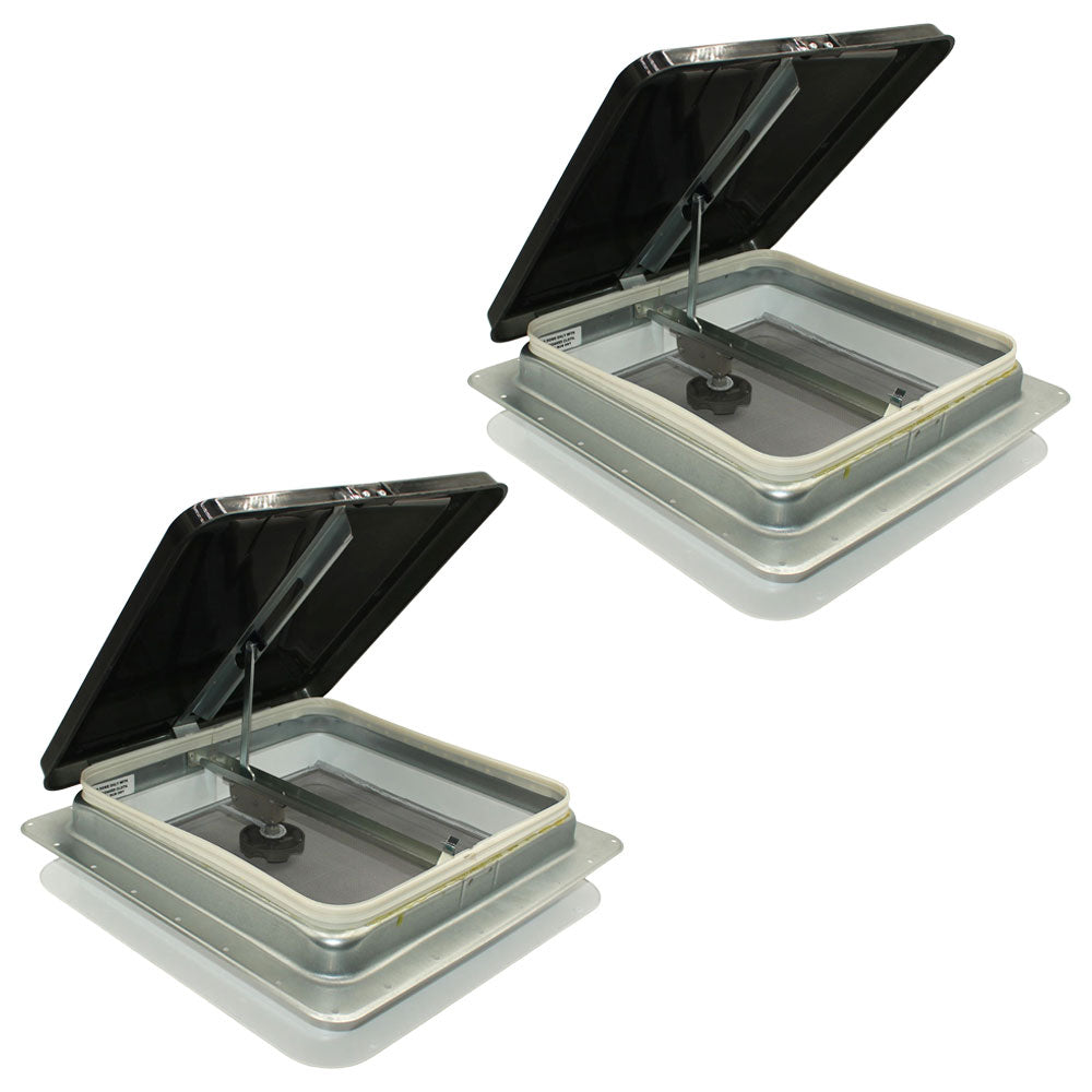 74111A-C1G1 Set of (2) Replacement 14" White Roof Vent w/ Smoke Colored Lid