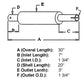 745967-L Vertical Muffler for Long Tractors 260 310 350 360 445 460 510 550