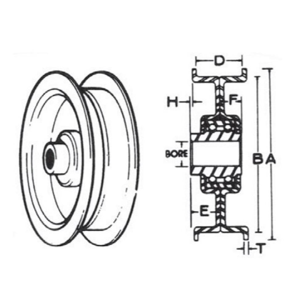 Flat Idler Pulley with Flanges Fits Bolens Replaces 756-0365