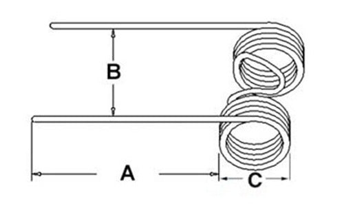 5 of Baler Teeth 6.5" Tine x 4.25" Gap x 1.870" Coil x 0.225" Wire 76517