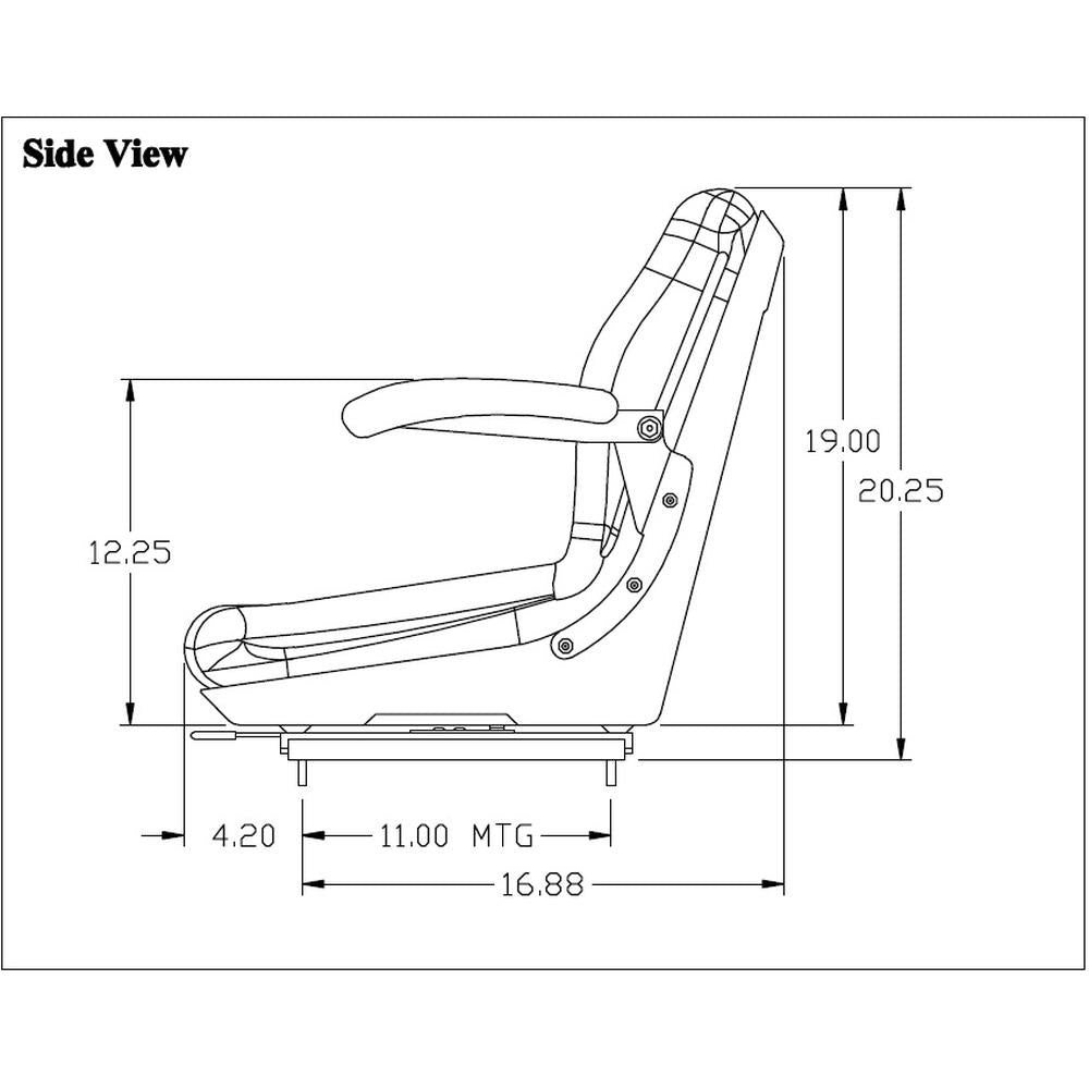 M805158 Seat Fits John Deere Compact Tractors 670 770 790 970 990 1070