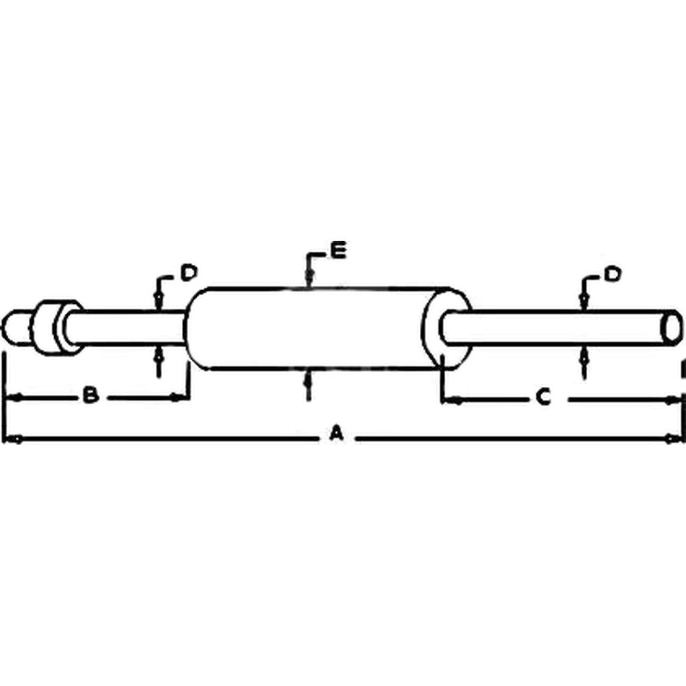 Vertical Muffler Fits Ford 2000 3000 4000 5000 3400 3500 C7NN5230R