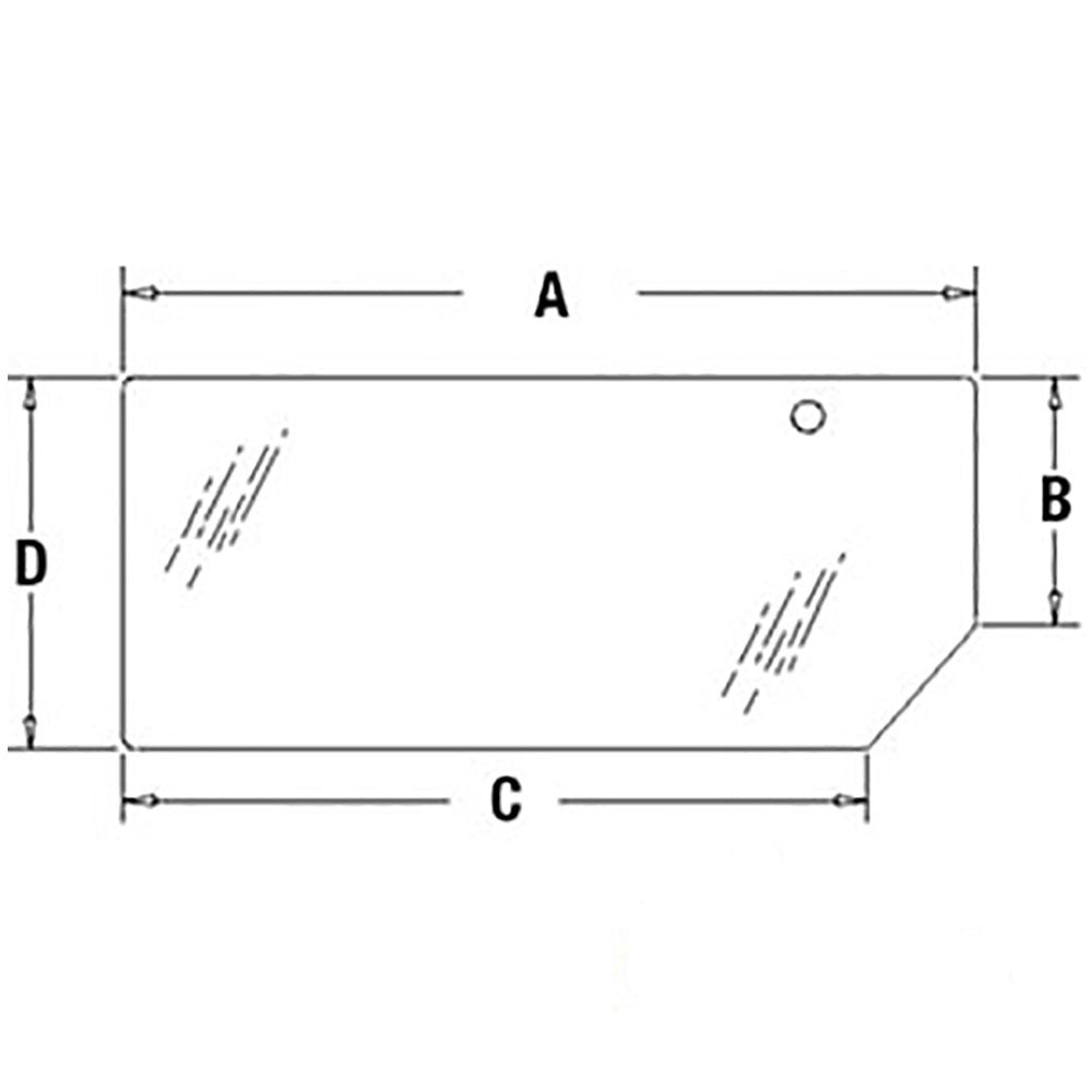 Lower Rear Glass Fits Ford/New Holland Replaces 82000485