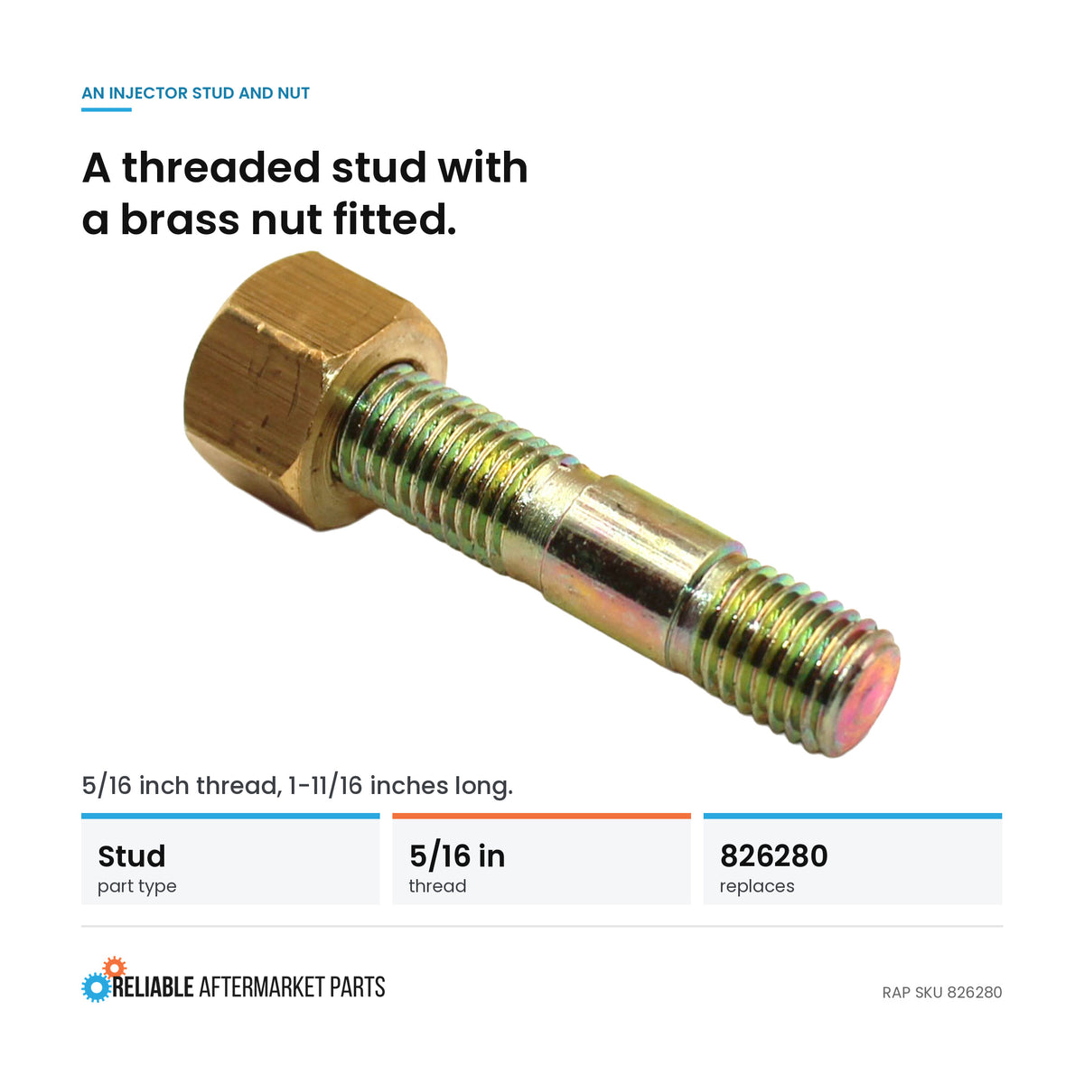 S.41922 Stud, Injector, Head Bolt, 735802M1 - Fits Massey Ferguson