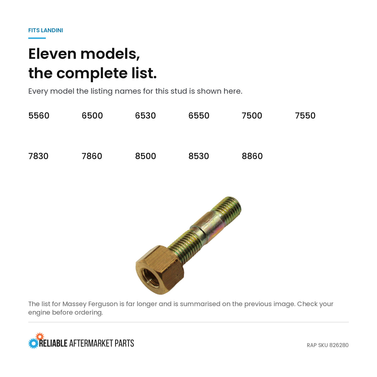 Injector Stud Fits Perkins Replaces 0826232
