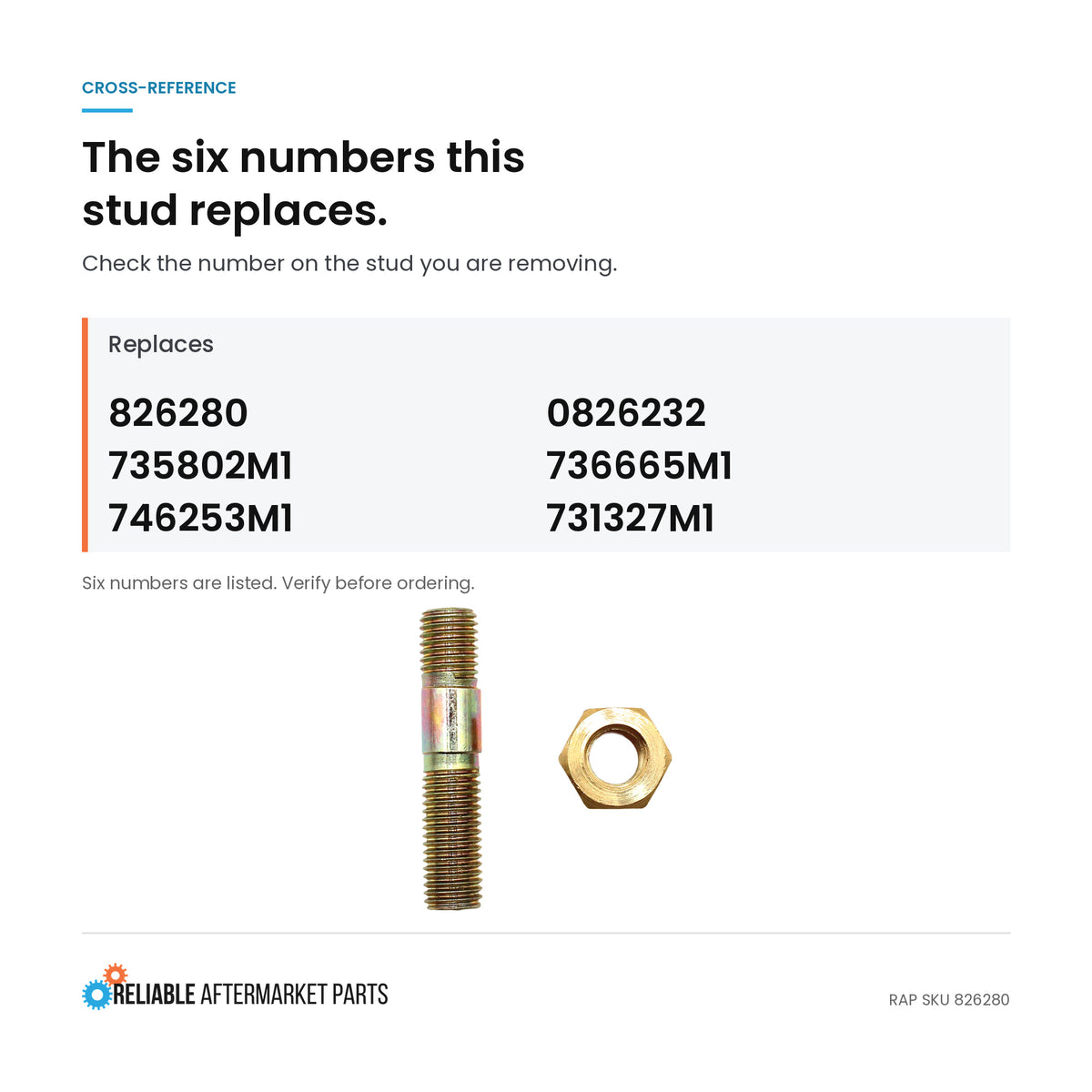 Head Bolt, Stud, Injector, Fits Perkins; Fits Landini; Fits Massey Ferg 735802M1