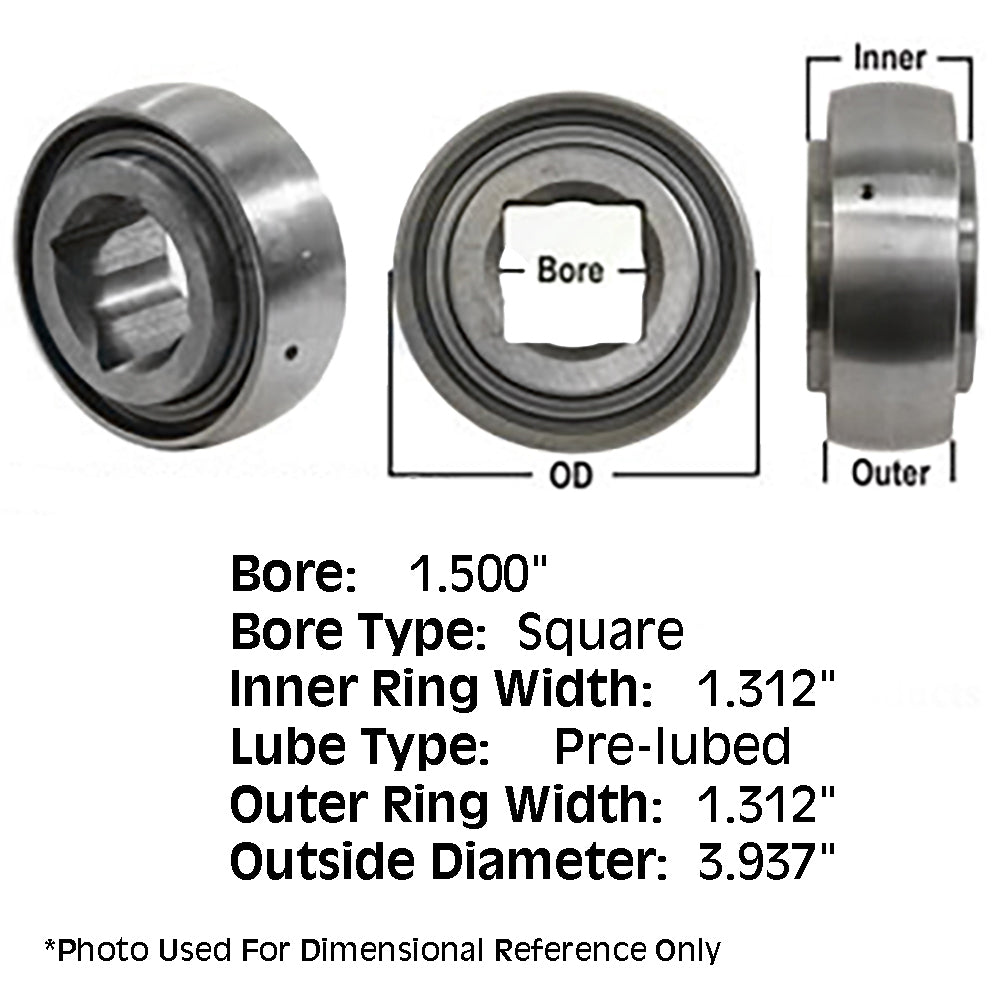 W211PPB3 1-1/2" Square Bore Disc Harrow Bearing DS211TT3 24S3-211E3 3AS11-1 1/2