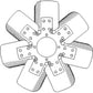 Cooling Fan - 7 Blade Fits New Holland 83964032 Fits Ford 6610 7610 E7NN8600DA