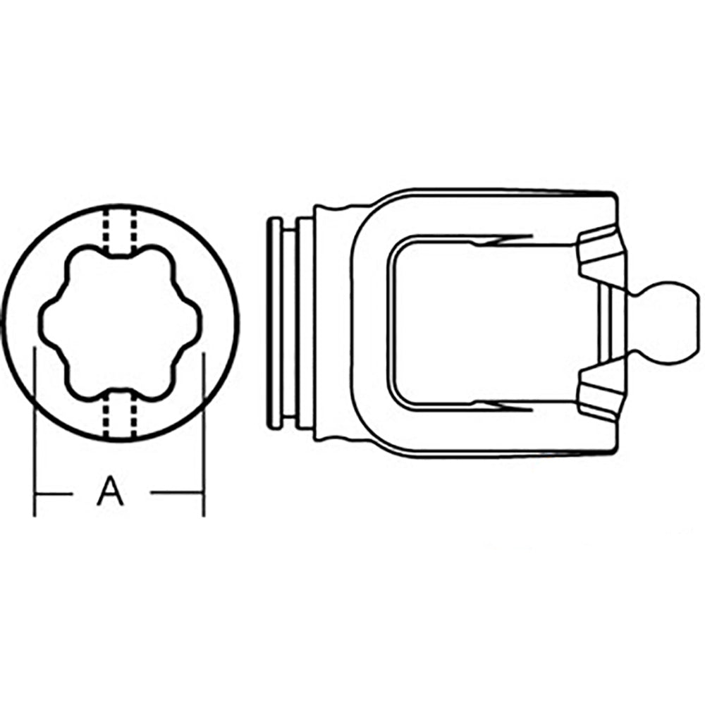853564 New Inboard Yoke Fits Walterscheid WWE Series 2480 WWZ Series 2480