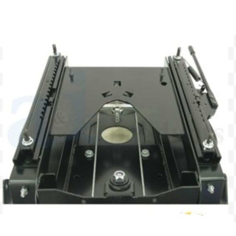 High Back Industrial Seat w/ Suspension, Slide Track, Black Vinyl, Fits Most