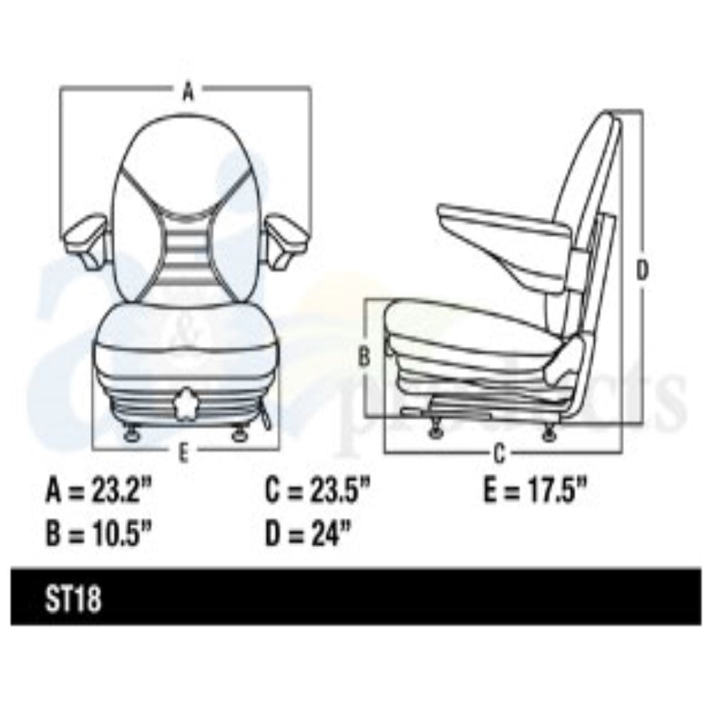 Suspension Seat For Mower Excavator Forklift Skid Steer Dozer Loader Tractor