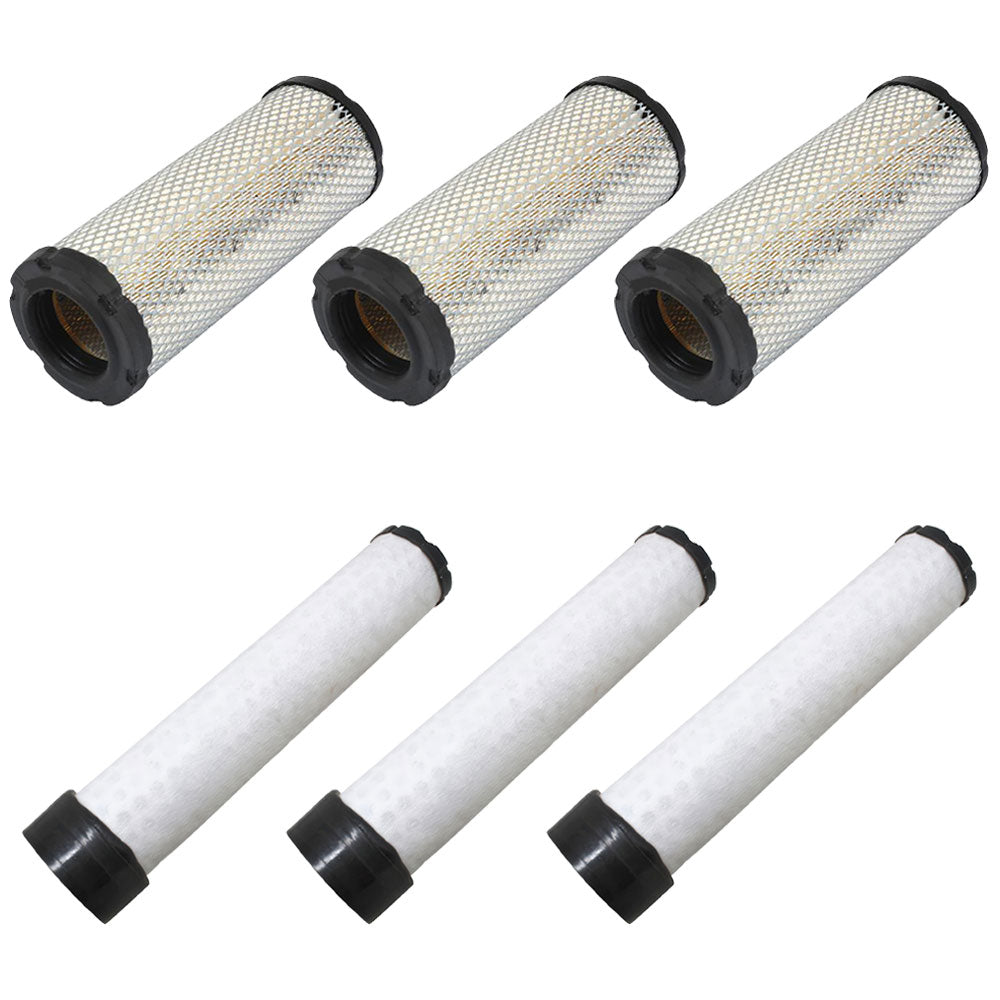 Qty 3: Inner and Outer Air Filters Fits Hitachi Replaces 00181071