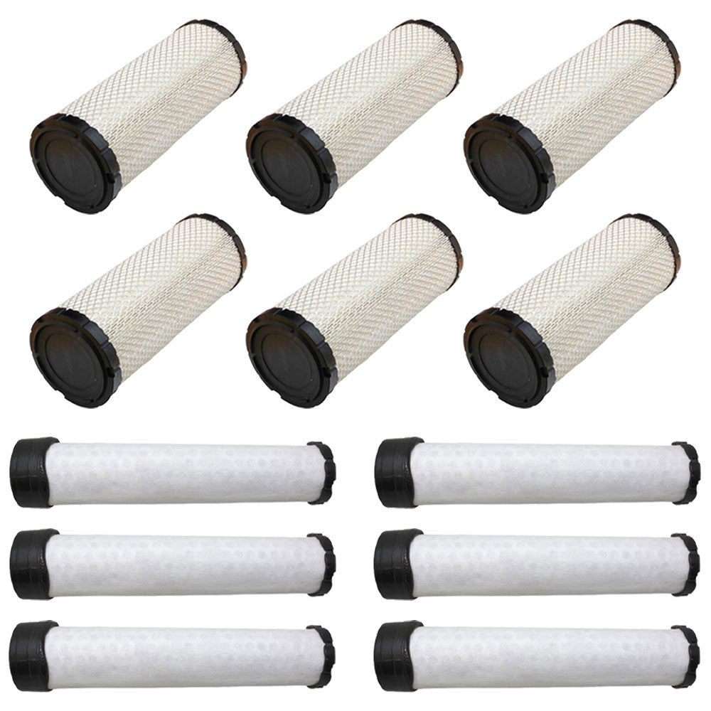 Qty 6: Inner and Outer Air Filters Fits Gravely Replaces 00181071