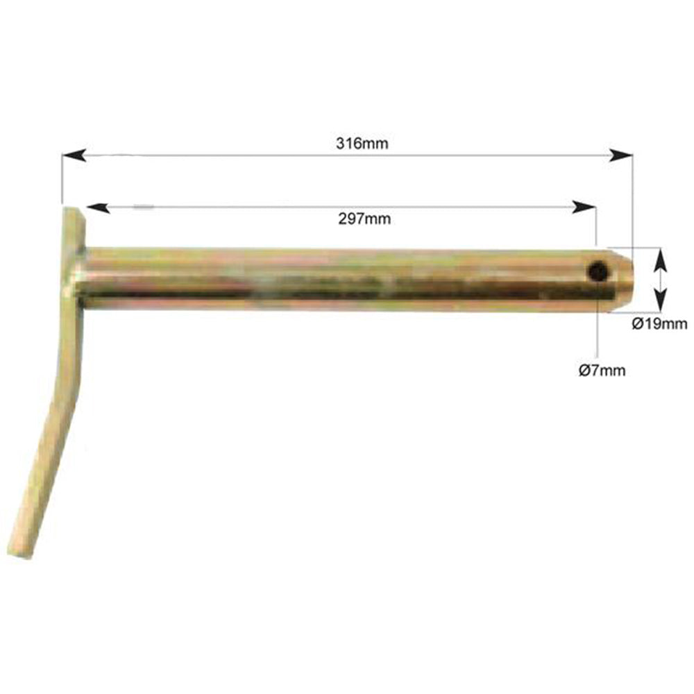 886163M1 Long Drawbar Pin 3/4" x 11 1/2" Useable Fits Massey Ferguson Tractor