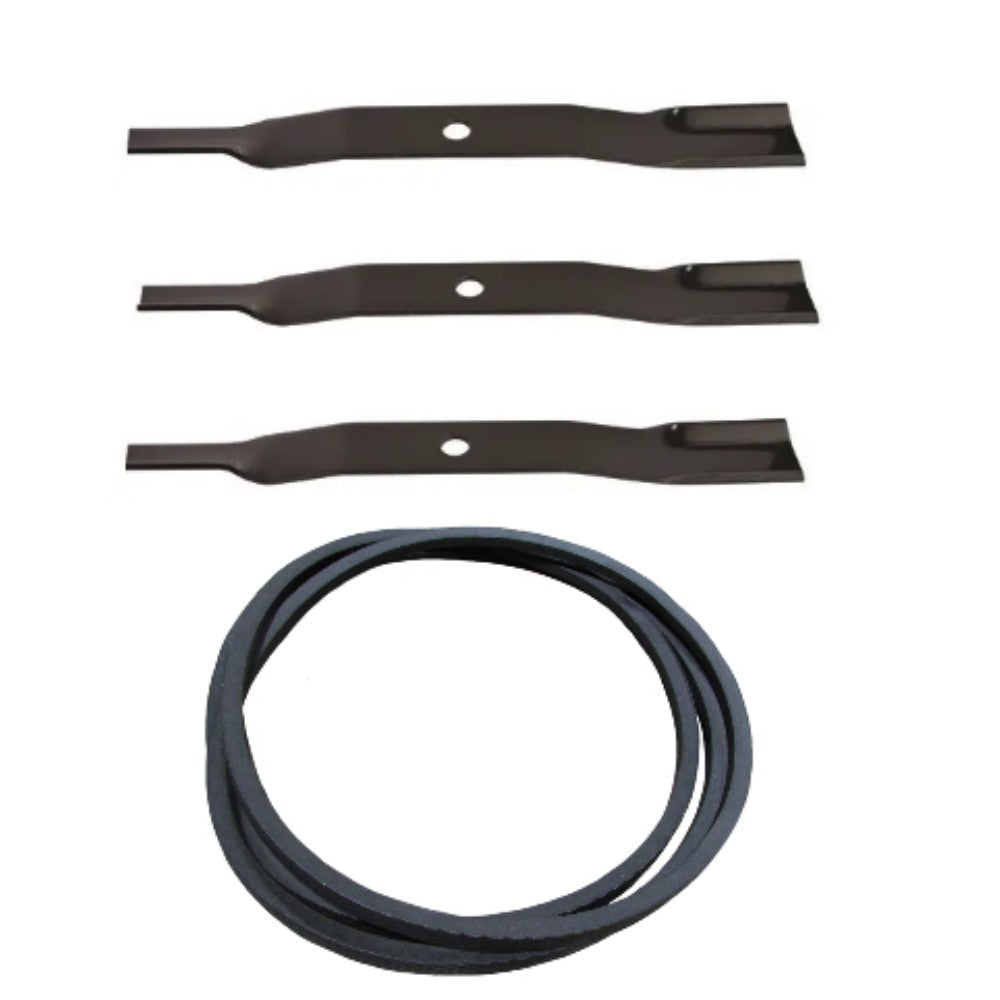 Set of 3 Finishing Mower Blades & Mower Belt Fits Land Pride Replaces 816-116C