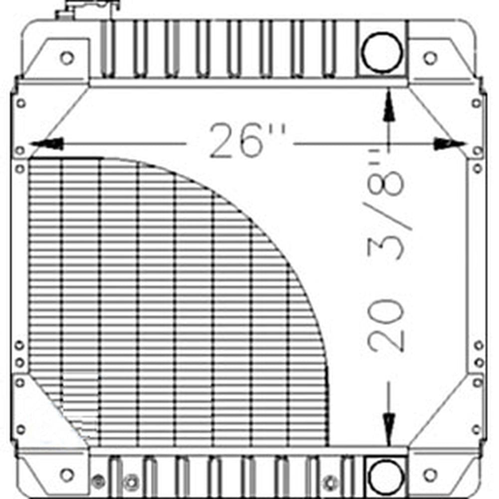 211076 Versatile Tractor Radiator, 20-3/8 x 26 - Fits Ford/New Holland