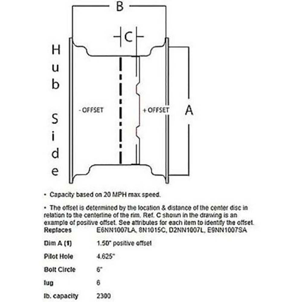 Front Wheel Rim 4.5 X 16 AL17847 AR52506 Fits John Deere 1020 1120 20