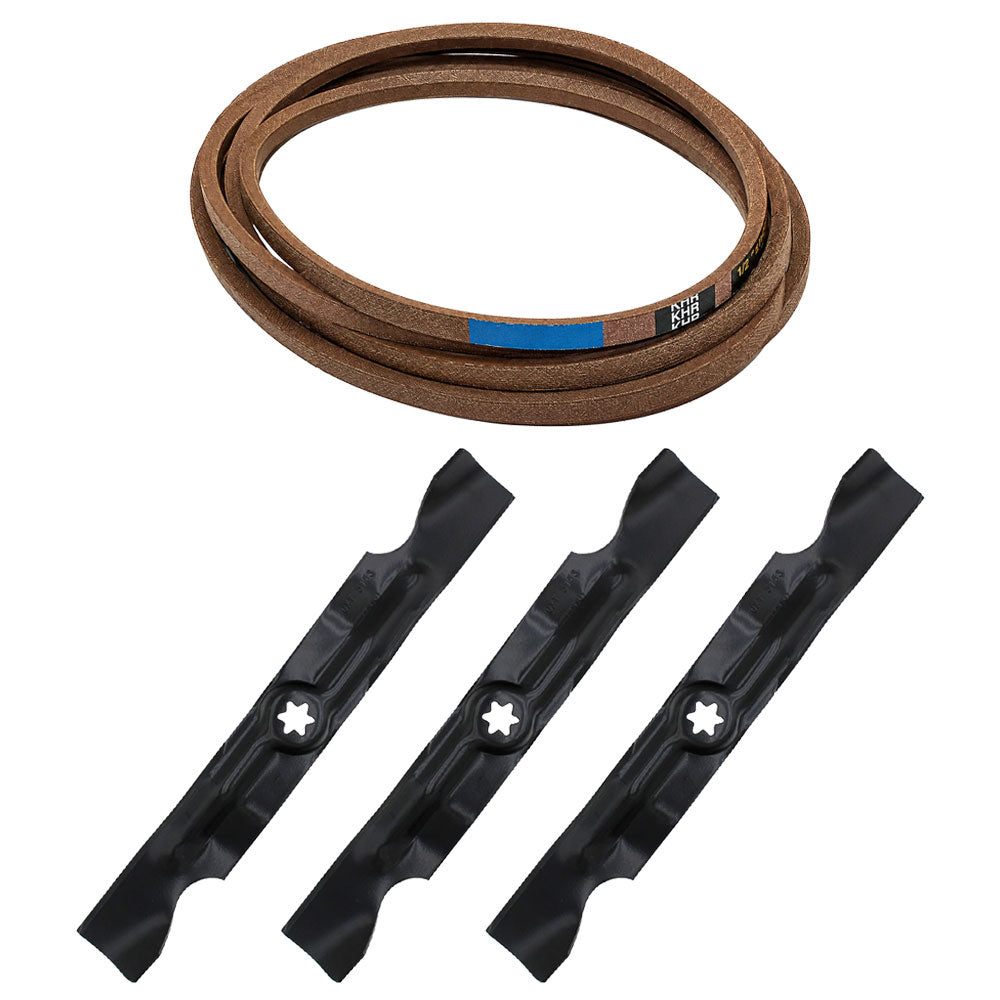 New Lawn Mower Belt And Blade Kit Fits Cub Cadet Fits MTD Rzt 50" 754-04240