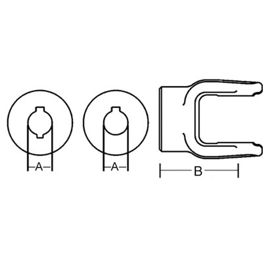 A-D108618-AI Implement Yoke Round Bore w/ Double Keyway