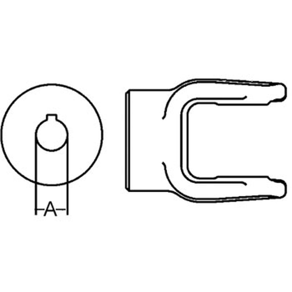 A-800-0612-AI Round Bore Implement Yoke (w/ Keyway & Set Screw)