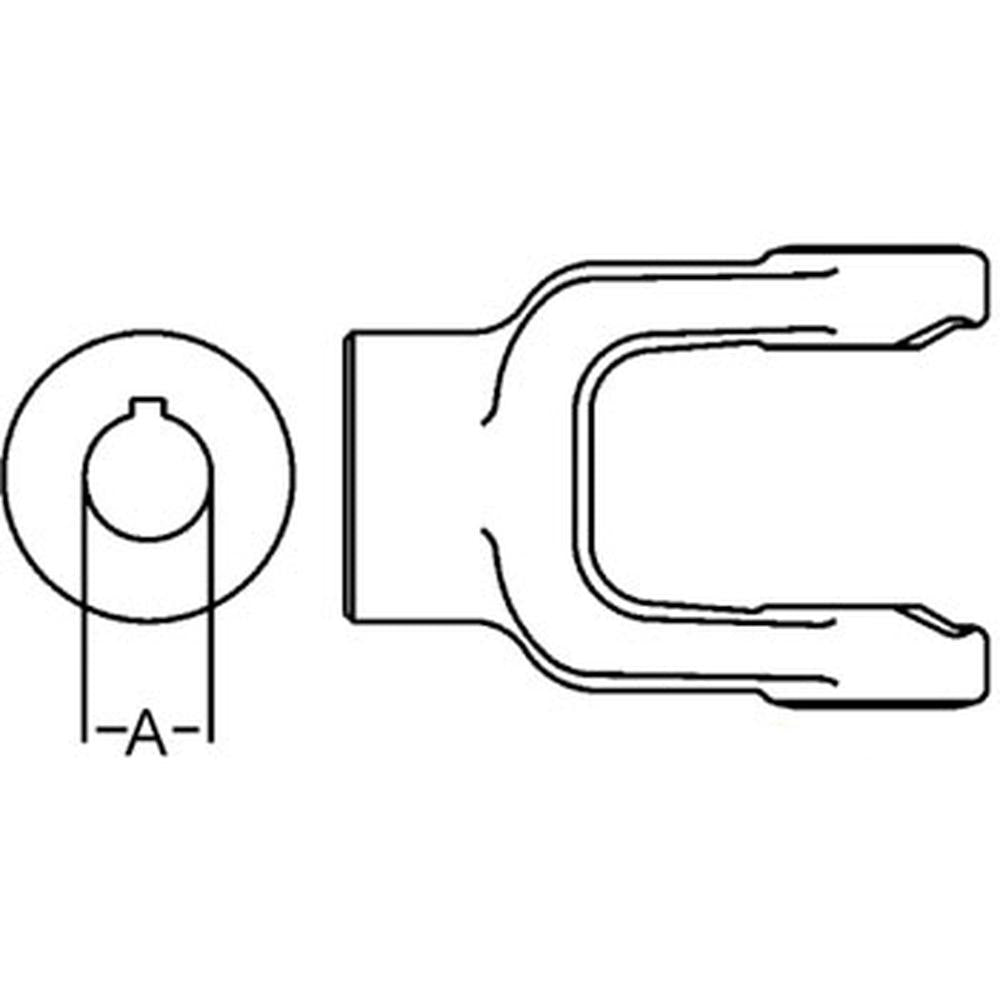 A-800-3519-AI - Round Bore Implement Yoke (w/ Keyway & Set Screw)