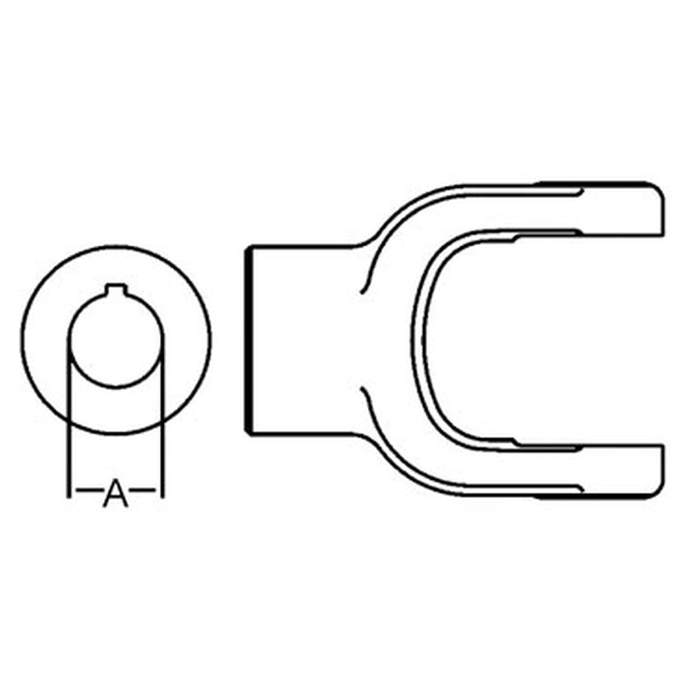 A-800-4422 Round Bore Implement Yoke (w/ Keyway & Set Screw)