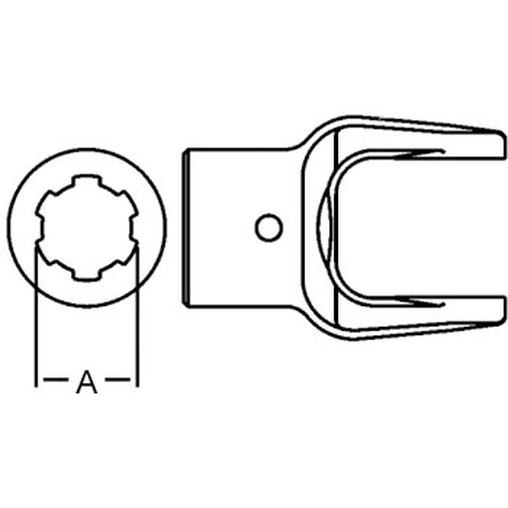 A-801-1221-AI Spline Bore Implement Yoke (w/ 21/64" Pin Hole)
