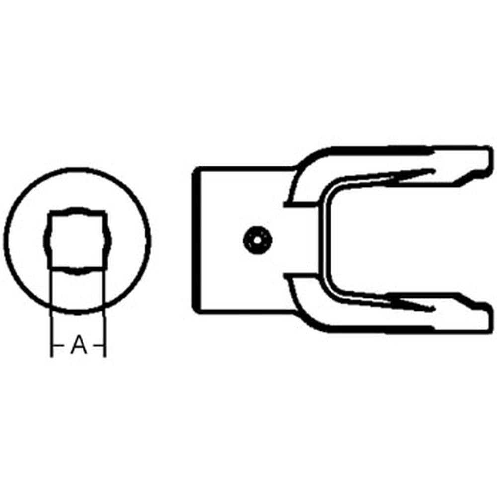 A-804-1419-AI - Square Bore Implement Yoke (w/ Set Screw)