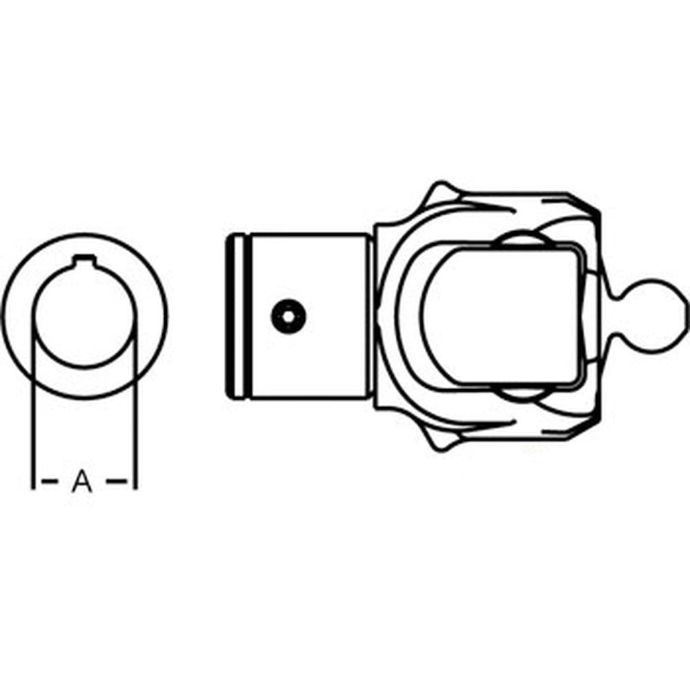 A-850-1420-AI Round Bore Implement Yoke (w/ Keyway & pinhole)
