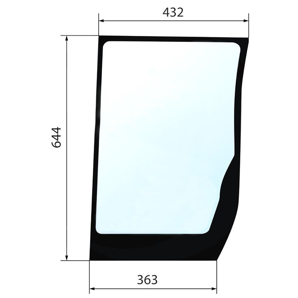 82030487 Lower Front Glass - RH Fits Case-IH MAXXUM 100 MAXXUM 110 MAXXUM 115++