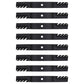 Qty 8: Toothed Mulching Lawn Mower Blades Fits John Deere Replaces M170639